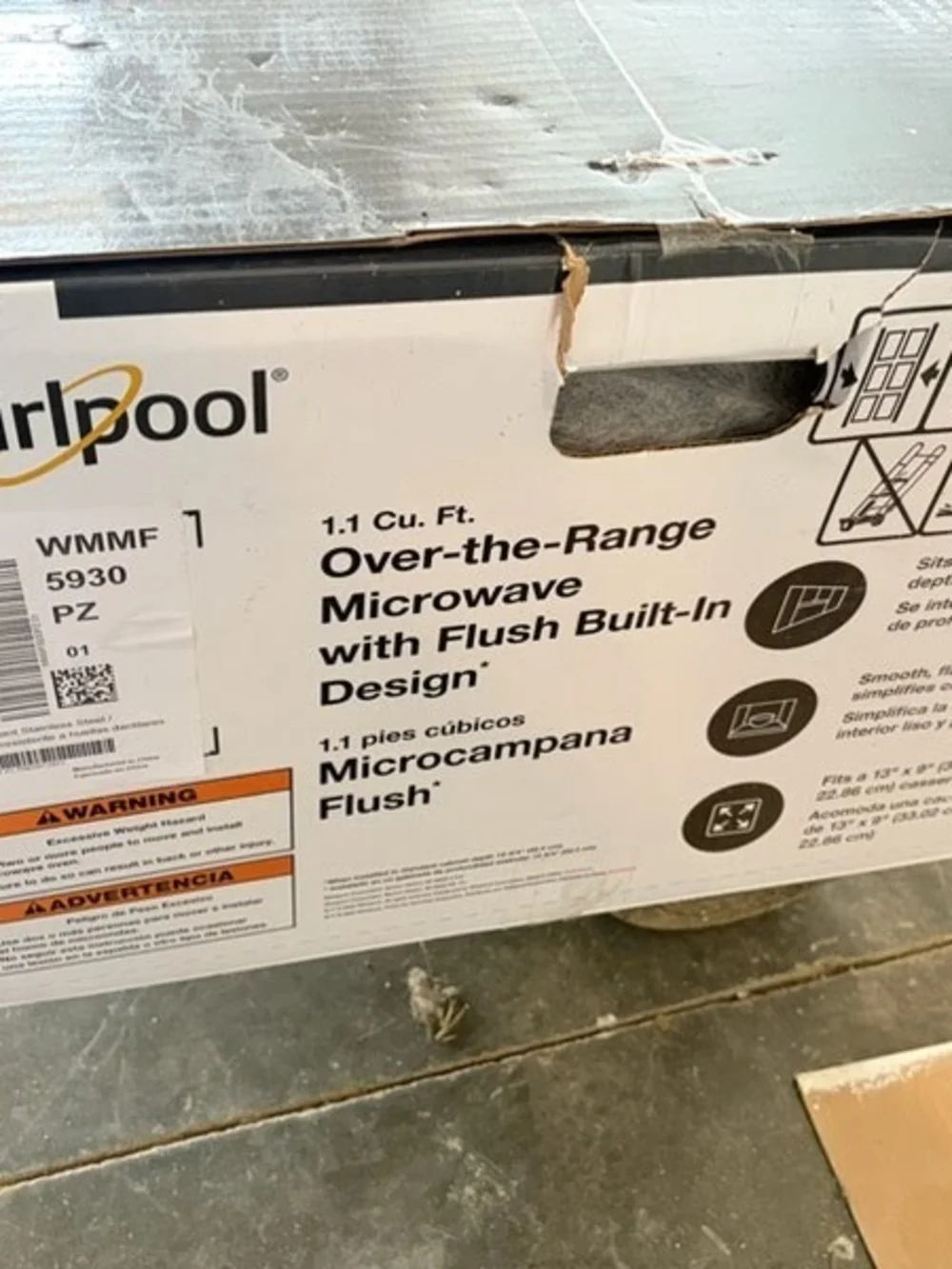 Over-the-Range Microwave Box with Flush Built-In Design - White/Black